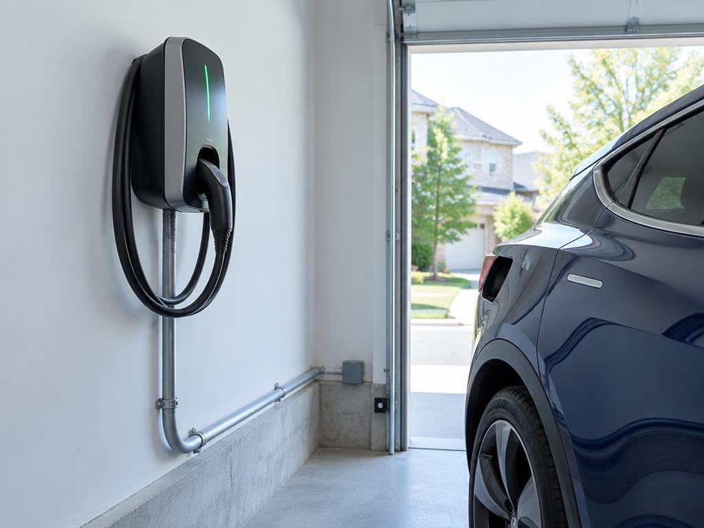 Residential EV charger installation concept